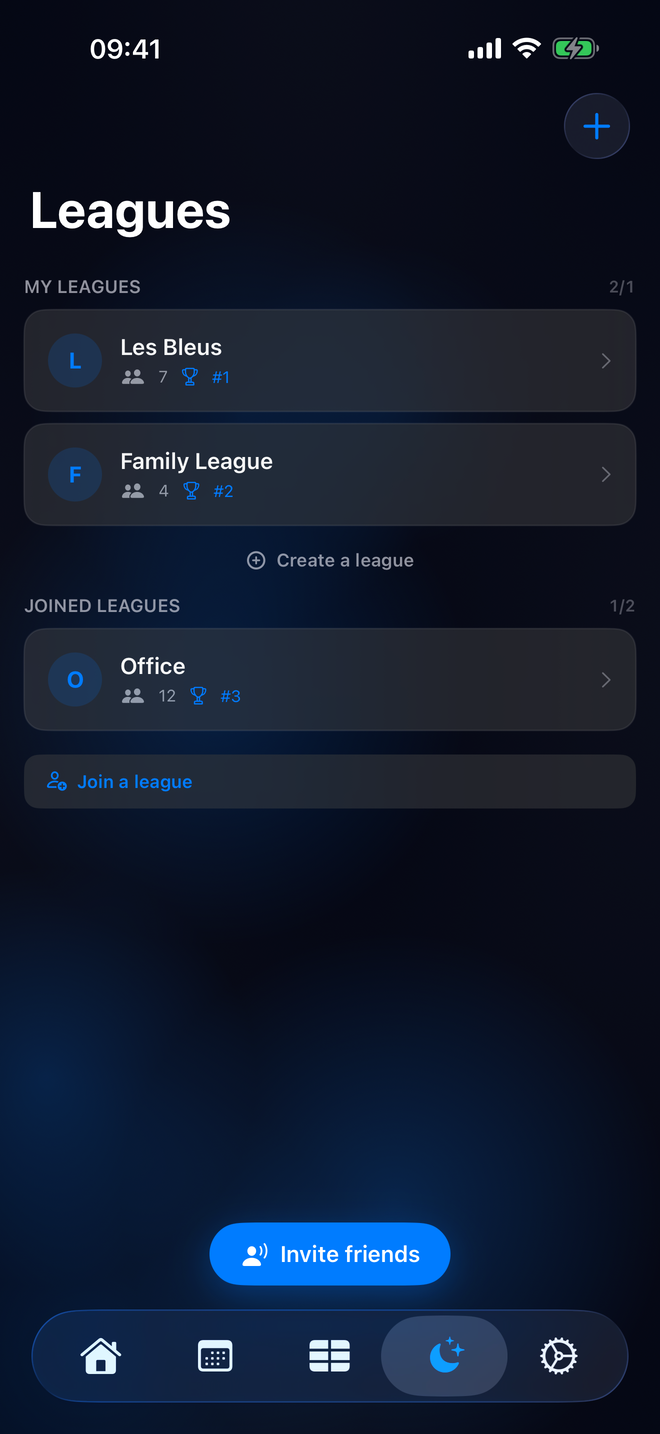Notifications screen for match alerts